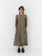 Elena Dawson House Dress, Olive Silk Dupioni - Worthwhile - ELENA DAWSON