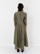 Elena Dawson House Dress, Olive Silk Dupioni - Worthwhile - ELENA DAWSON