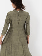 Elena Dawson House Dress, Olive Silk Dupioni - Worthwhile - ELENA DAWSON