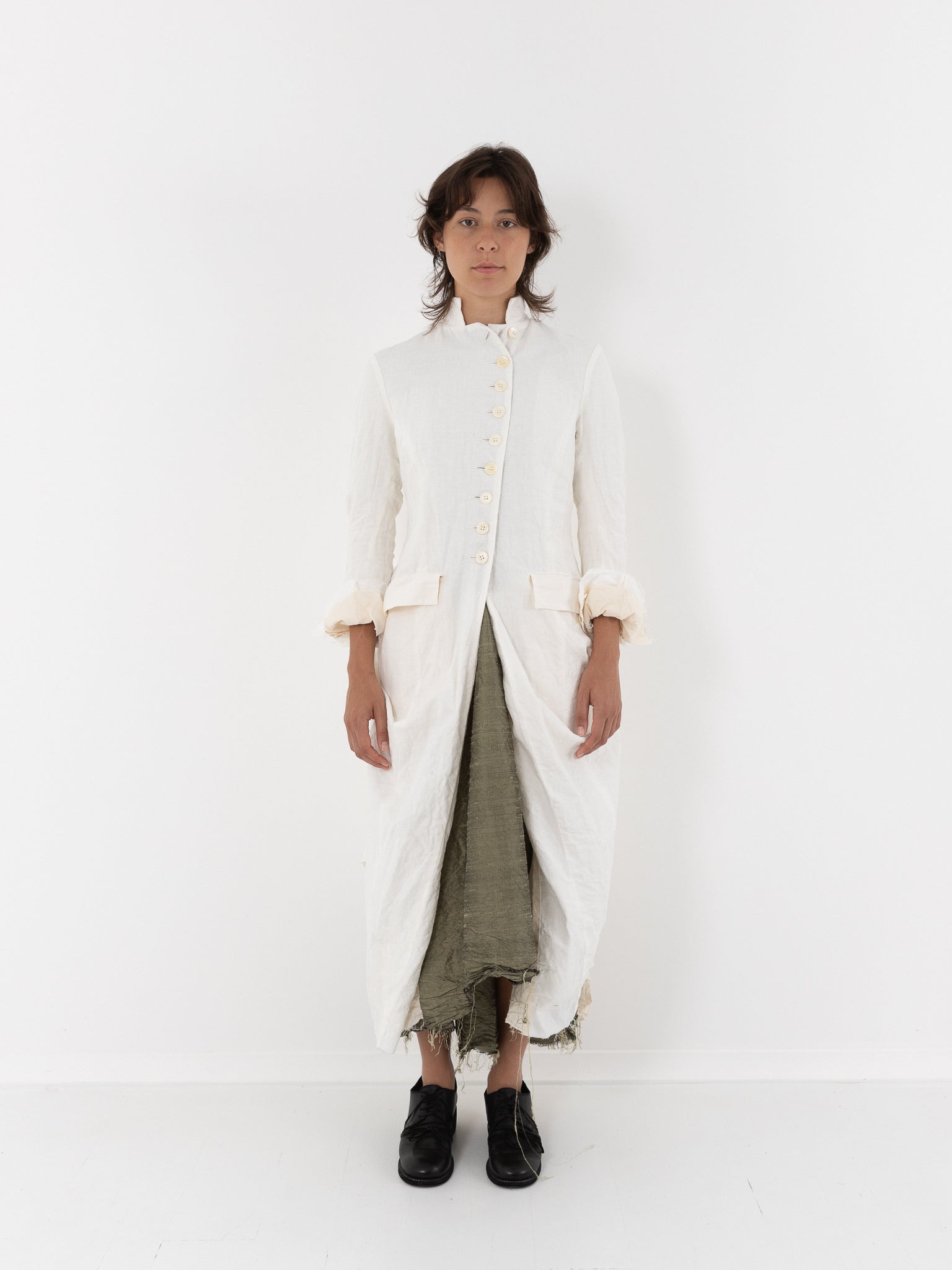 Elena Dawson Lunar Coat, White Linen - Worthwhile - ELENA DAWSON