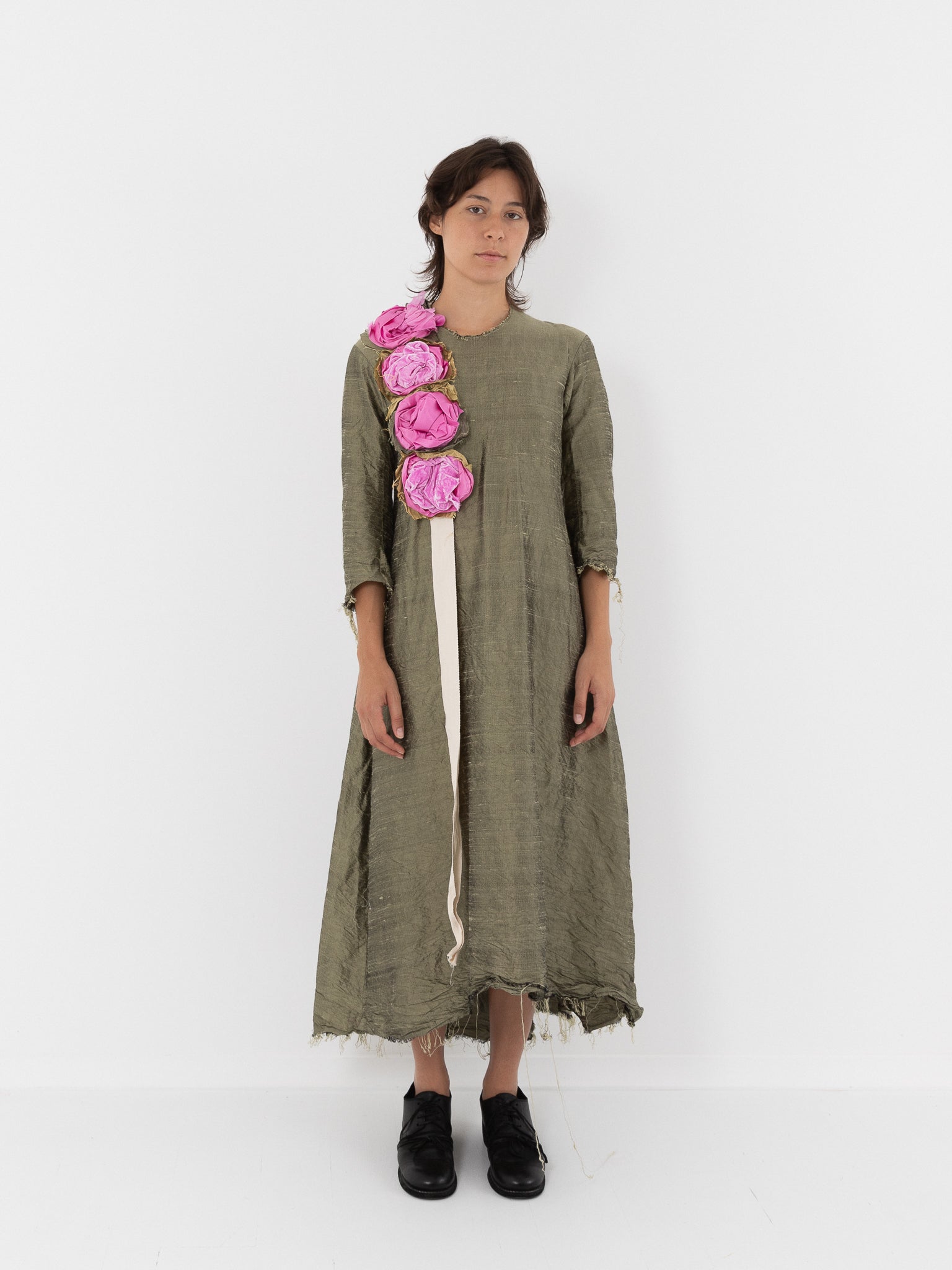 Elena Dawson House Dress, Olive Silk Dupioni - Worthwhile - ELENA DAWSON