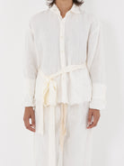 Elena Dawson Shirt, White Linen - Worthwhile - ELENA DAWSON