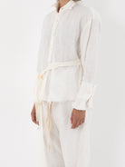 Elena Dawson Shirt, White Linen - Worthwhile - ELENA DAWSON