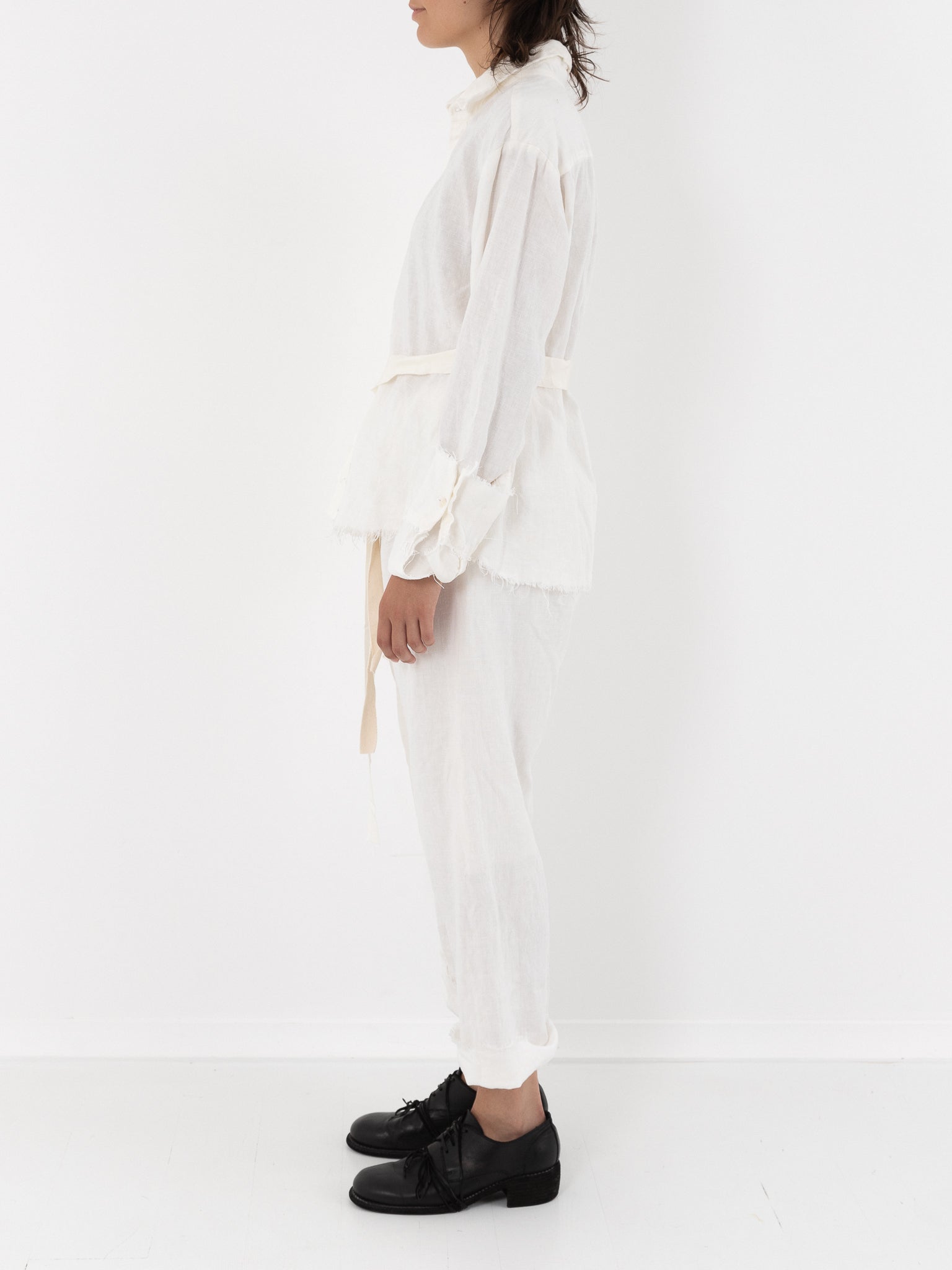 Elena Dawson Shirt, White Linen - Worthwhile - ELENA DAWSON