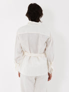 Elena Dawson Shirt, White Linen - Worthwhile - ELENA DAWSON