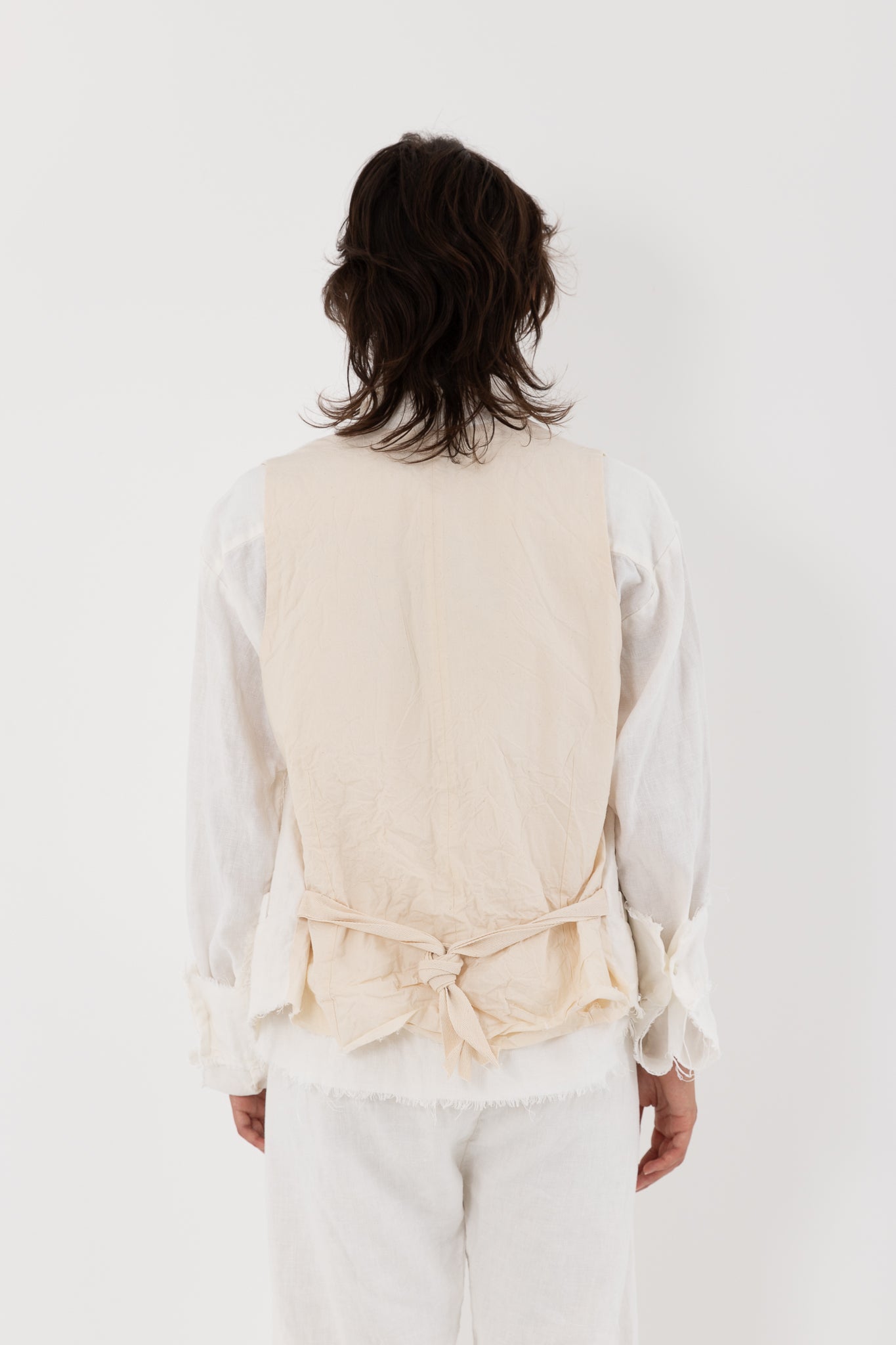 Elena Dawson Waistcoat, White Linen - Worthwhile - ELENA DAWSON