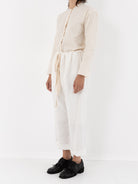 Elena Dawson Drawstring Pant, White Linen - Worthwhile - ELENA DAWSON