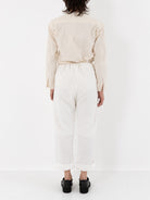 Elena Dawson Drawstring Pant, White Linen - Worthwhile - ELENA DAWSON