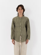 Elena Dawson Blouse, Olive Silk Dupioni - Worthwhile - ELENA DAWSON