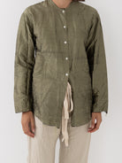 Elena Dawson Blouse, Olive Silk Dupioni - Worthwhile - ELENA DAWSON