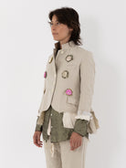 Elena Dawson Lilly Jacket with Rosebuds, Tinted Caviar - Worthwhile - ELENA DAWSON