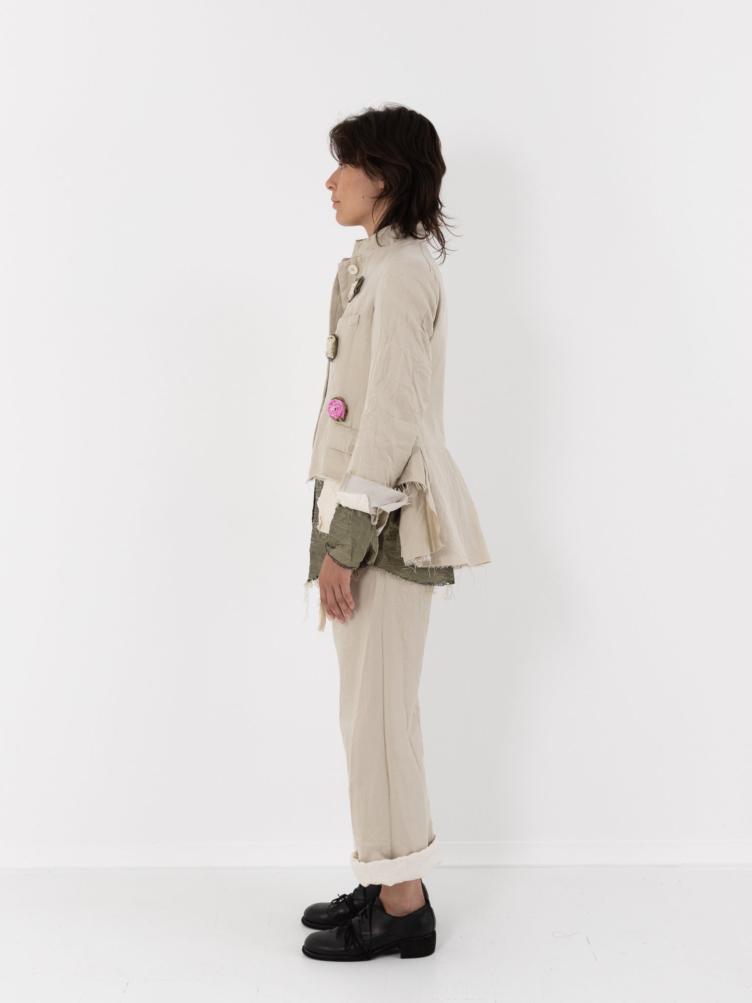 Elena Dawson Lilly Jacket with Rosebuds, Tinted Caviar - Worthwhile - ELENA DAWSON