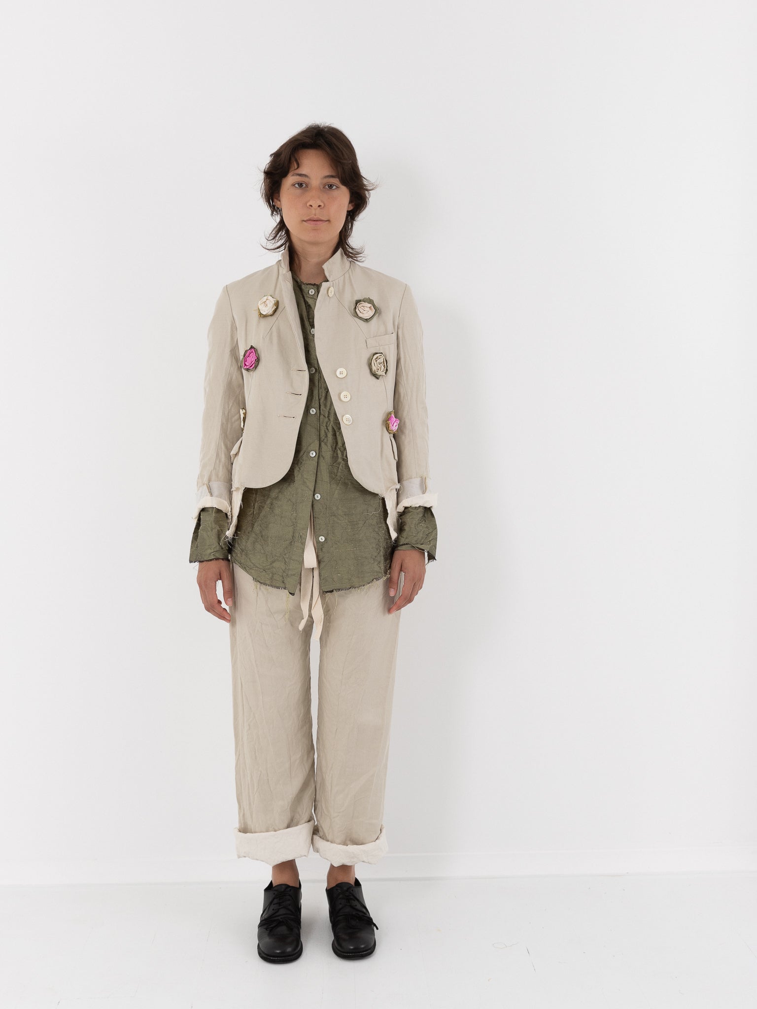 Elena Dawson Lilly Jacket with Rosebuds, Tinted Caviar - Worthwhile - ELENA DAWSON