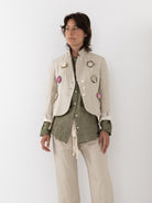 Elena Dawson Lilly Jacket with Rosebuds, Tinted Caviar - Worthwhile - ELENA DAWSON