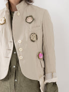 Elena Dawson Lilly Jacket with Rosebuds, Tinted Caviar - Worthwhile - ELENA DAWSON