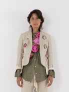 Elena Dawson Lilly Jacket with Rosebuds, Tinted Caviar - Worthwhile - ELENA DAWSON