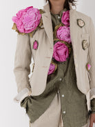 Elena Dawson Lilly Jacket with Rosebuds, Tinted Caviar - Worthwhile - ELENA DAWSON