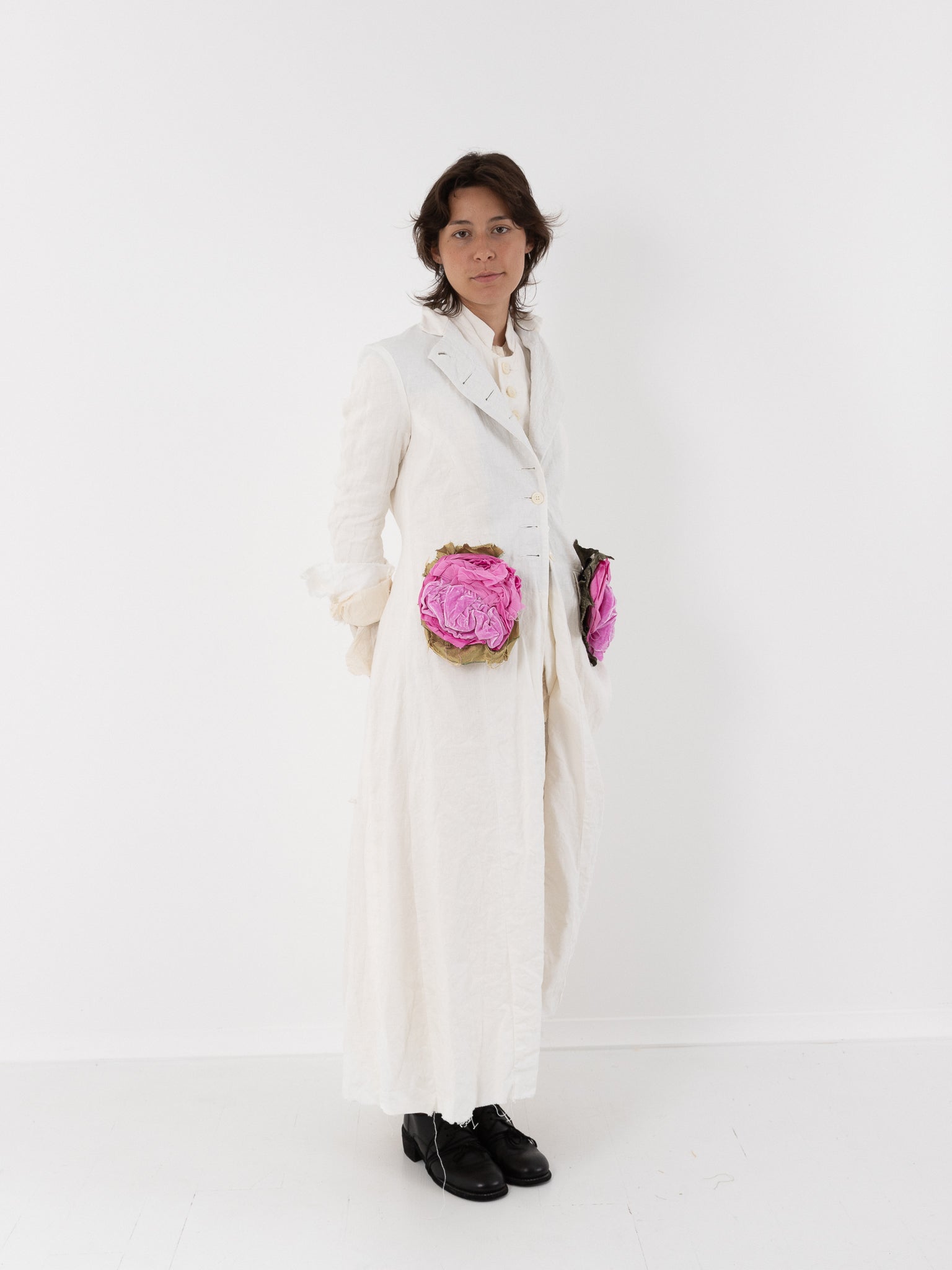 Elena Dawson Lunar Coat, White Linen - Worthwhile - ELENA DAWSON