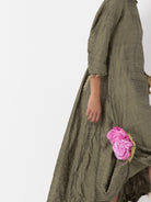 Elena Dawson House Dress, Olive Silk Dupioni - Worthwhile - ELENA DAWSON