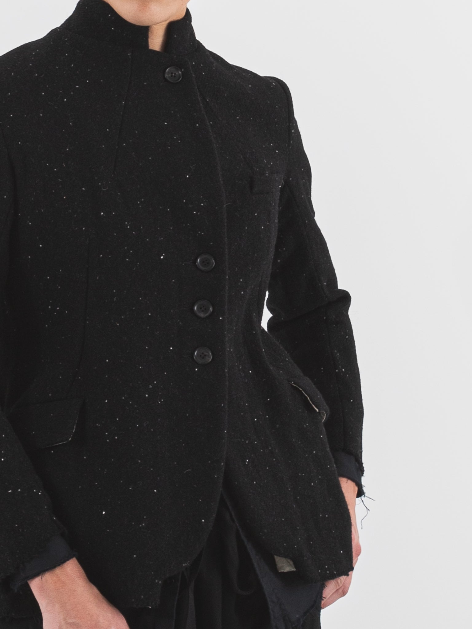 Elena Dawson 4X Hacking Jacket, Black Speckled Tweed - Worthwhile