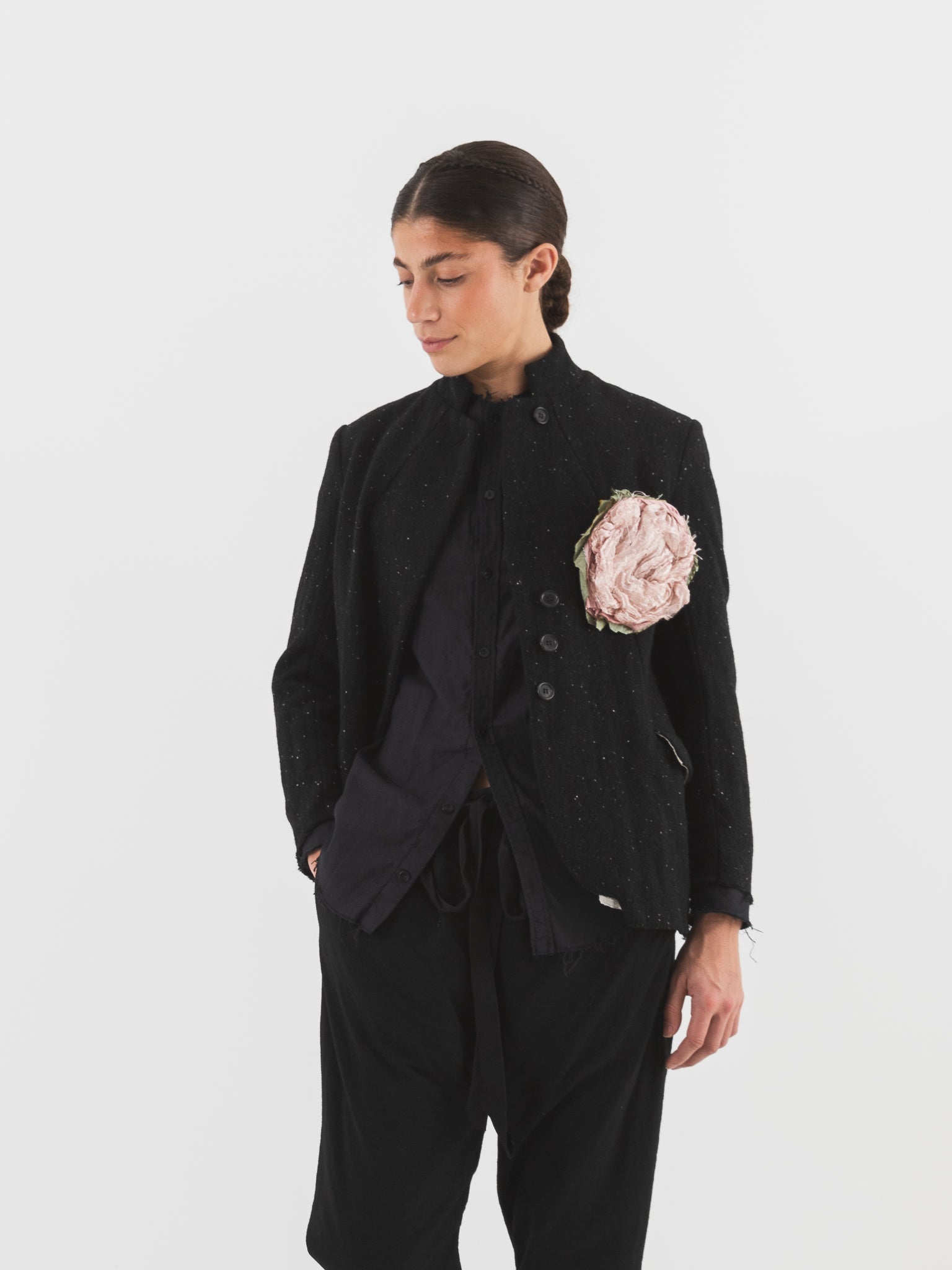 Elena Dawson 4X Hacking Jacket, Black Speckled Tweed - ELENA DAWSON at Worthwhile - shop JACKET