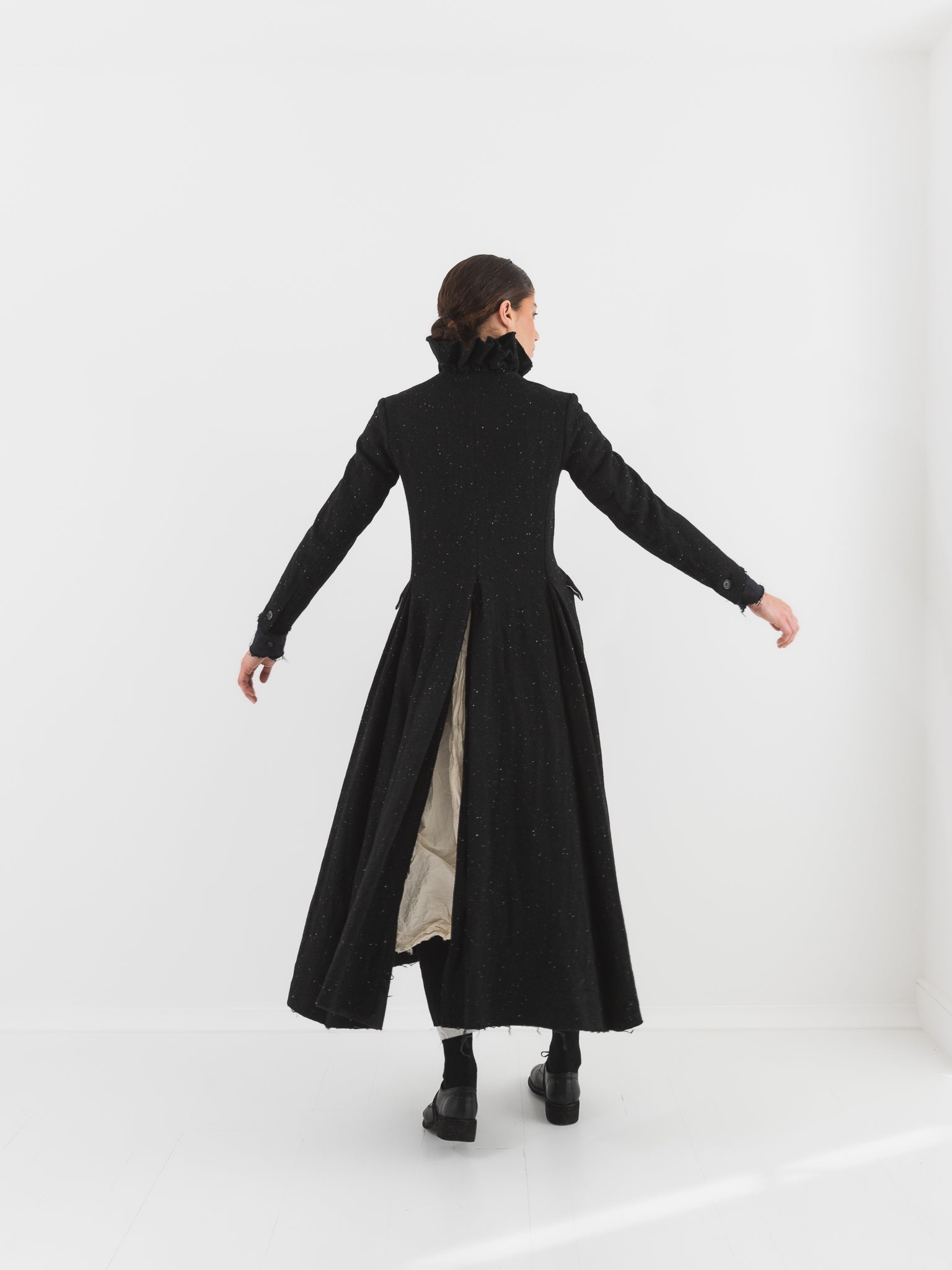 Elena Dawson 9X Monet Coat, Black Speckled Tweed - Worthwhile