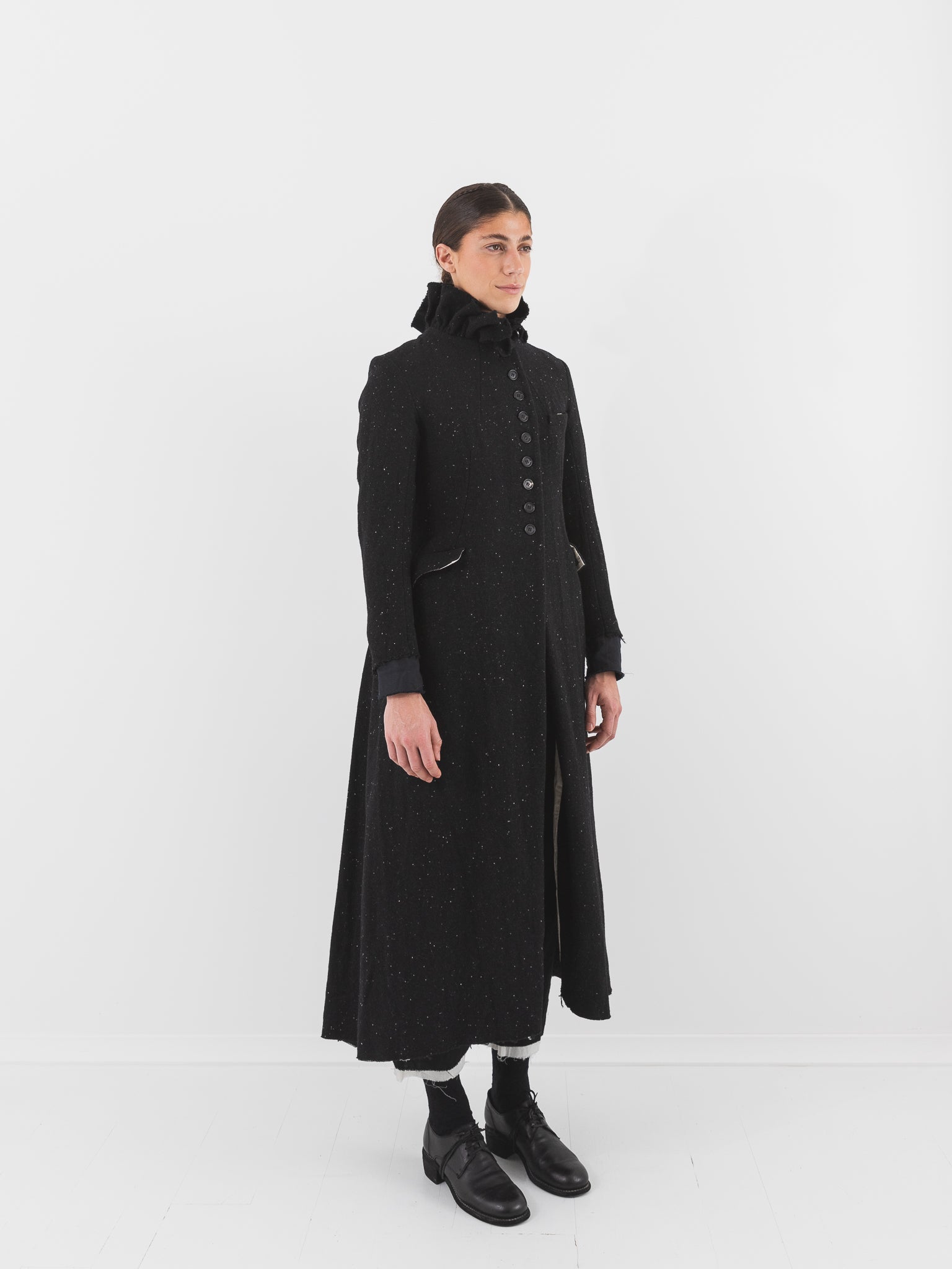 Elena Dawson 9X Monet Coat, Black Speckled Tweed at Worthwhile