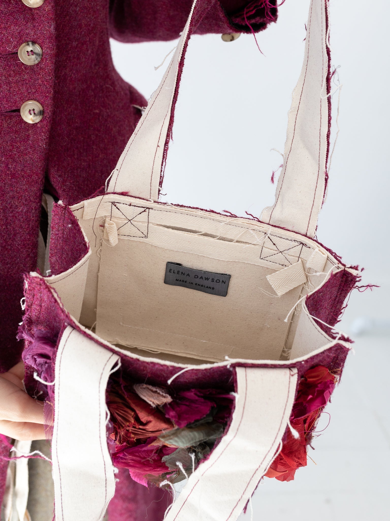 Elena Dawson Baby Tote Tapestry, Raspberry Tweed at Worthwhile