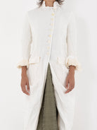 Elena Dawson Lunar Coat, White Linen - Worthwhile