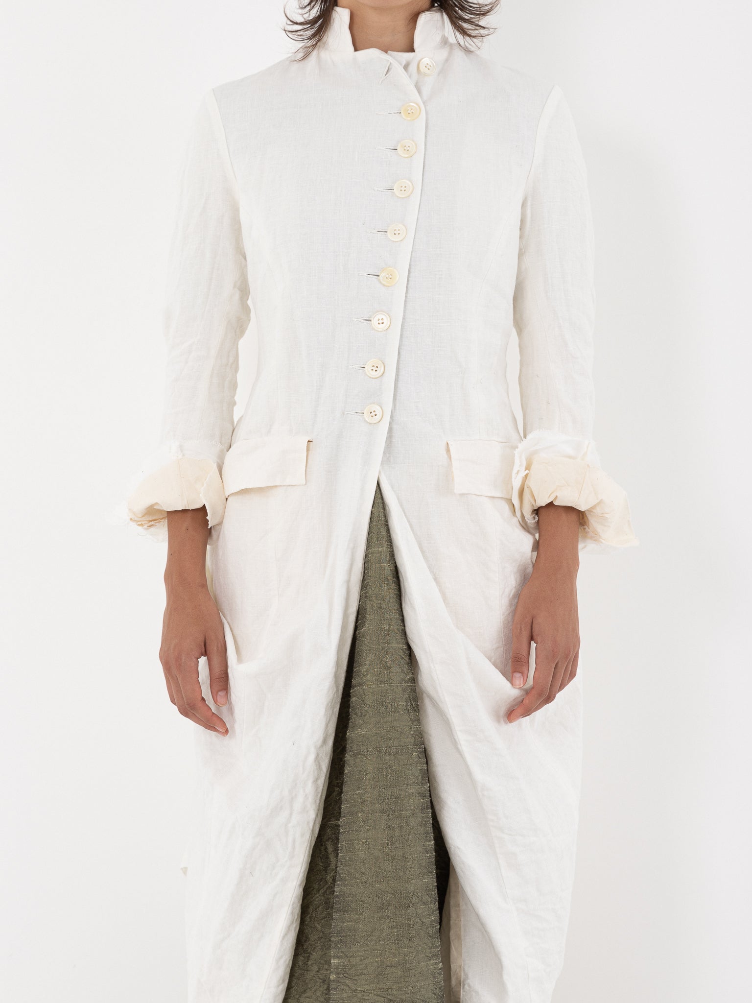 Elena Dawson Lunar Coat, White Linen - Worthwhile