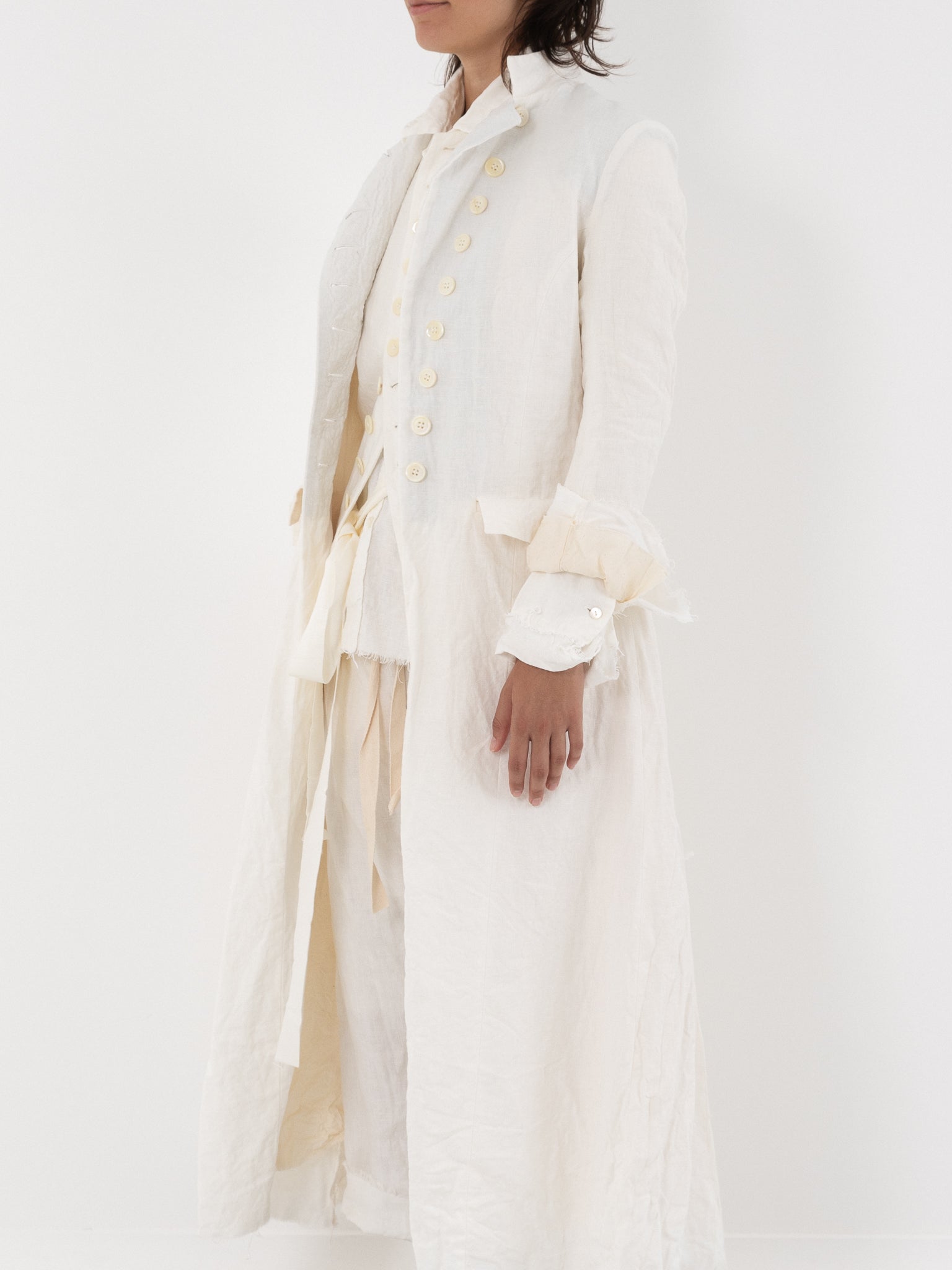 Elena Dawson Lunar Coat, White Linen - ELENA DAWSON at Worthwhile - shop COAT