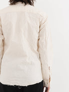 Elena Dawson No Collar Shirt in Cream - Worthwhile