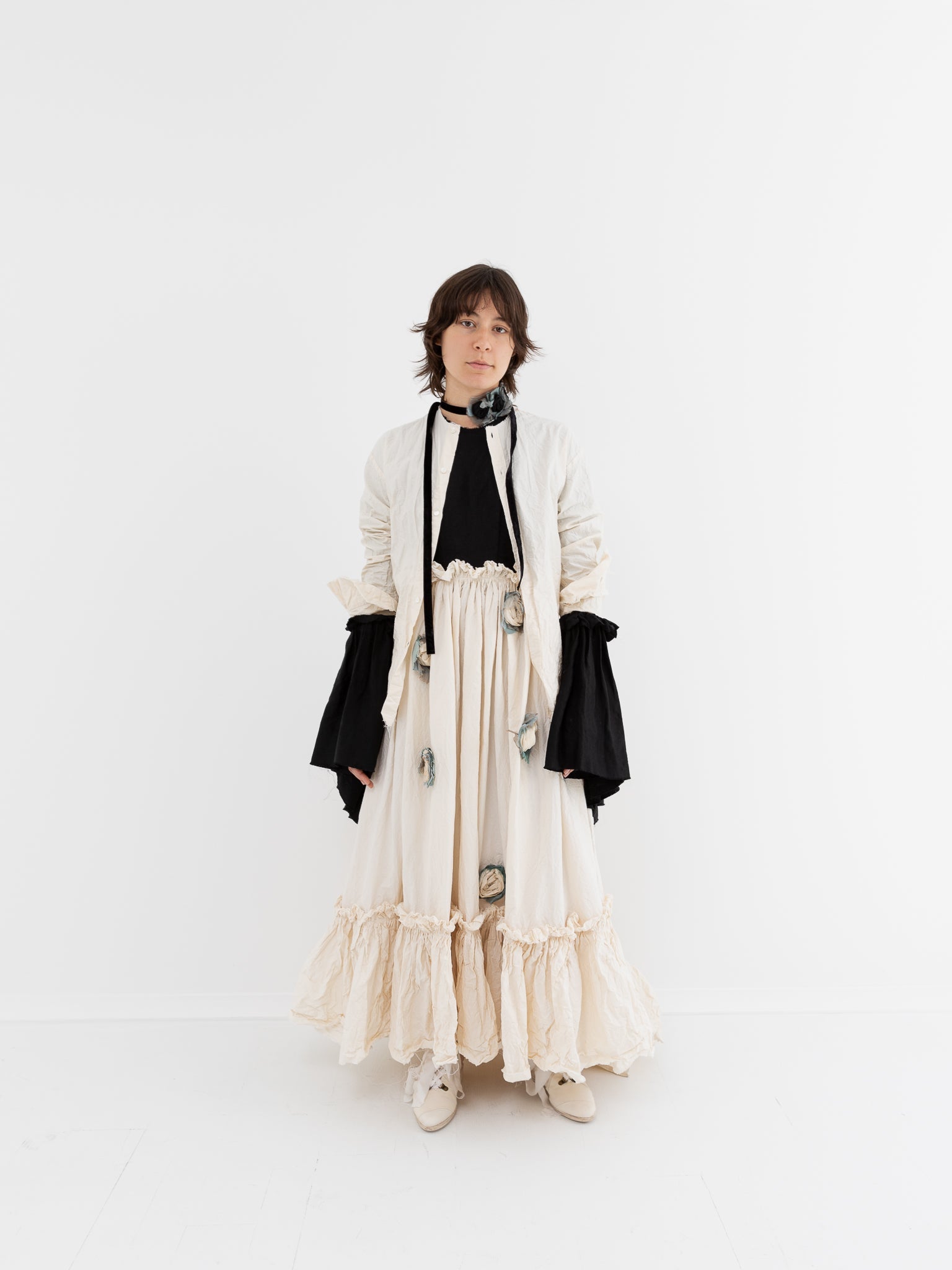 Elena Dawson No Collar Shirt in Cream at Worthwhile