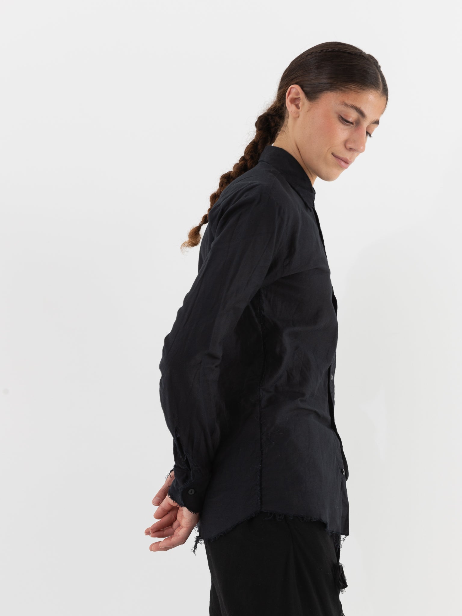 Elena Dawson Shirt, Black Cotton - Worthwhile