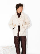 Elena Dawson Work Jacket, Cream Cotton Cambric - Worthwhile