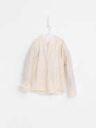 Elena Dawson No Collar Shirt in Cream - ELENA DAWSON at Worthwhile - shop TOP