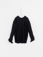 Elena Dawson No Collar Shirt, Black Cotton - ELENA DAWSON at Worthwhile - shop TOP