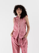 Elena Dawson 10X Waistcoat with Collar in ED Pink - ELENA DAWSON at Worthwhile - shop VEST