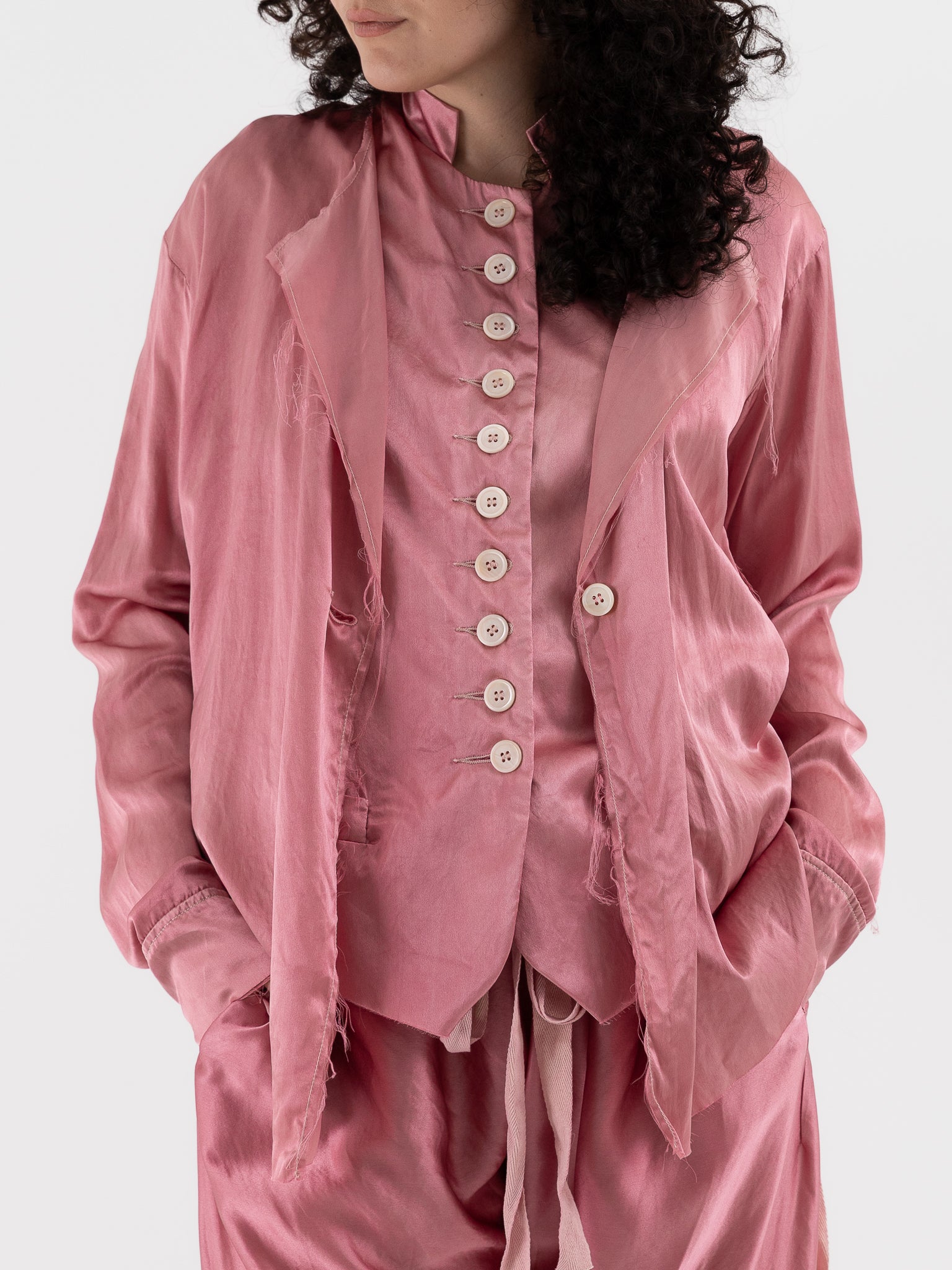 Elena Dawson 10X Waistcoat with Collar in ED Pink - ELENA DAWSON at Worthwhile - shop VEST