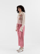 Elena Dawson Cropped Monet Shirt with Tea Roses in Cream - ELENA DAWSON at Worthwhile - shop TOP