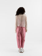 Elena Dawson Cropped Monet Shirt with Tea Roses in Cream - ELENA DAWSON at Worthwhile - shop TOP