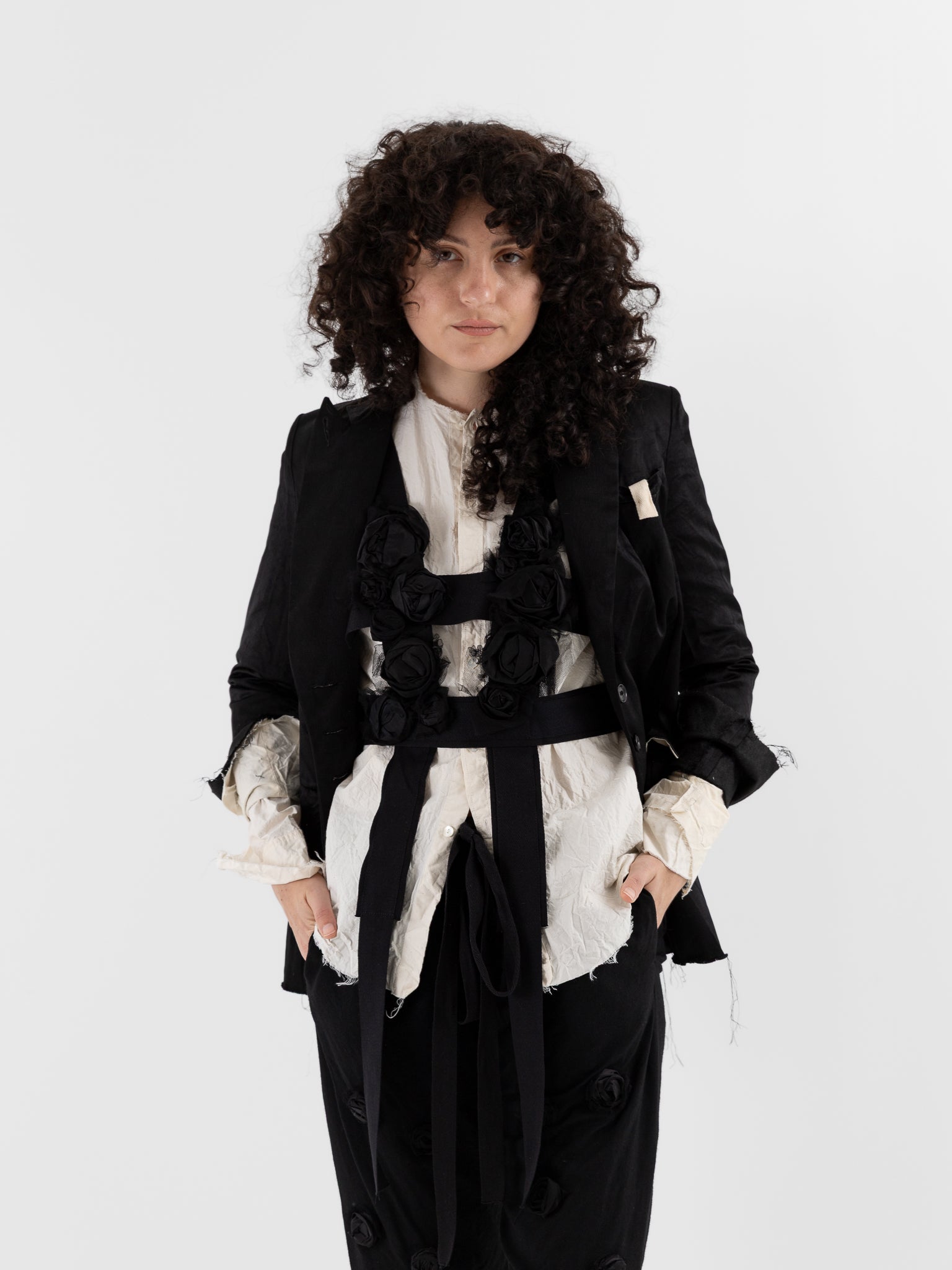 Elena Dawson Harness with Flowers in Black - ELENA DAWSON at Worthwhile - shop JACKET
