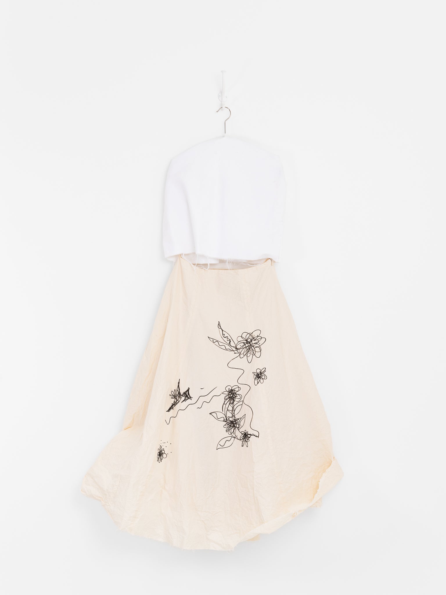 Elena Dawson Scribble Tea Skirt in Cream Cambric - ELENA DAWSON at Worthwhile - shop SKIRT