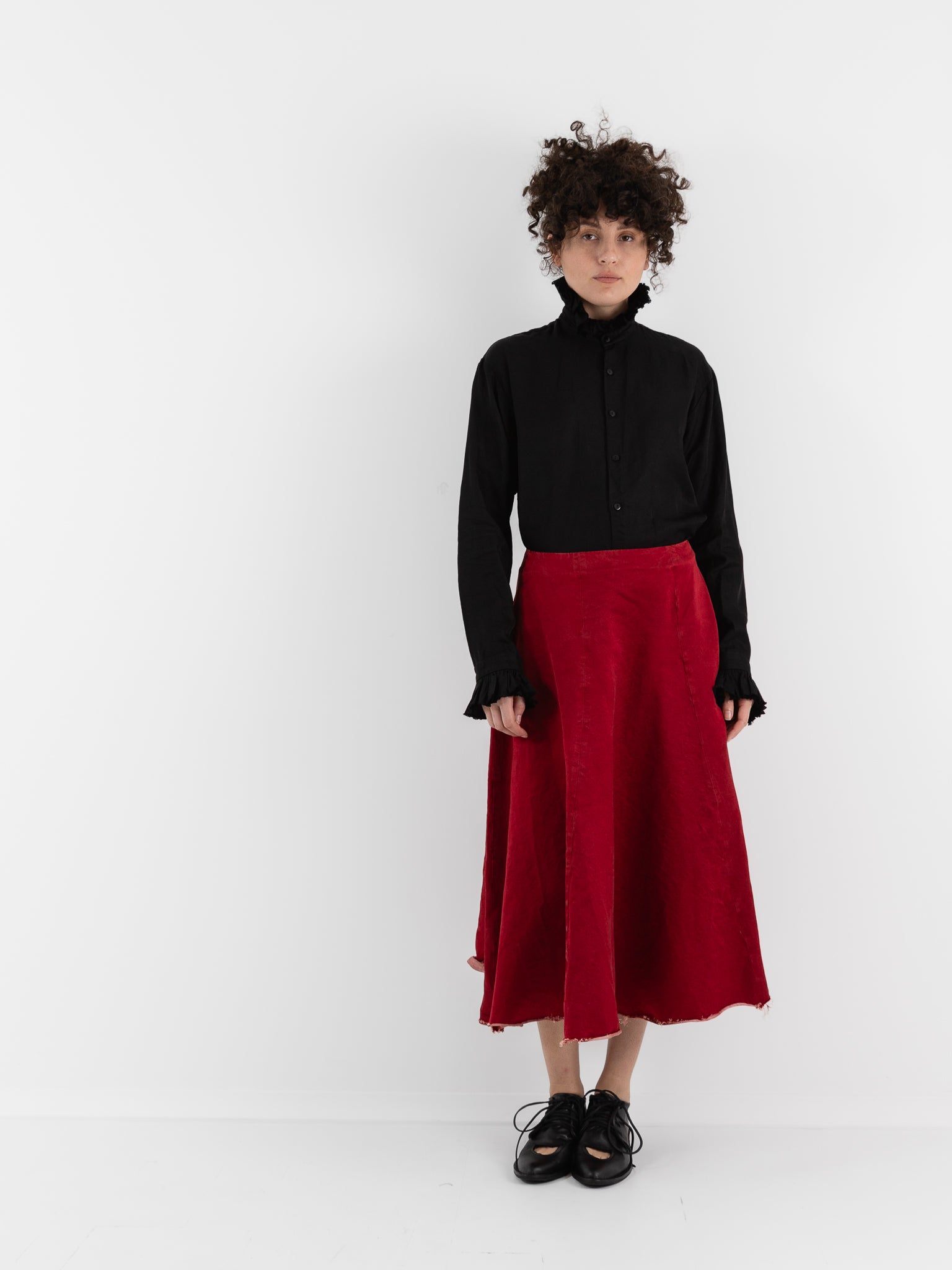 Elena Dawson Tea Skirt, Scarlet - ELENA DAWSON at Worthwhile