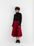 Elena Dawson Tea Skirt, Scarlet - ELENA DAWSON at Worthwhile