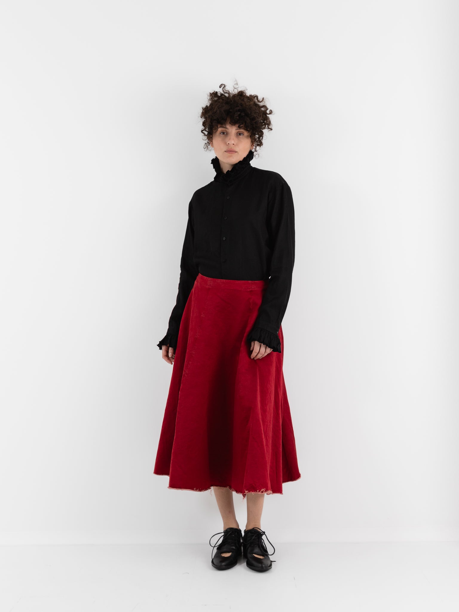 Elena Dawson Tea Skirt, Scarlet - ELENA DAWSON at Worthwhile