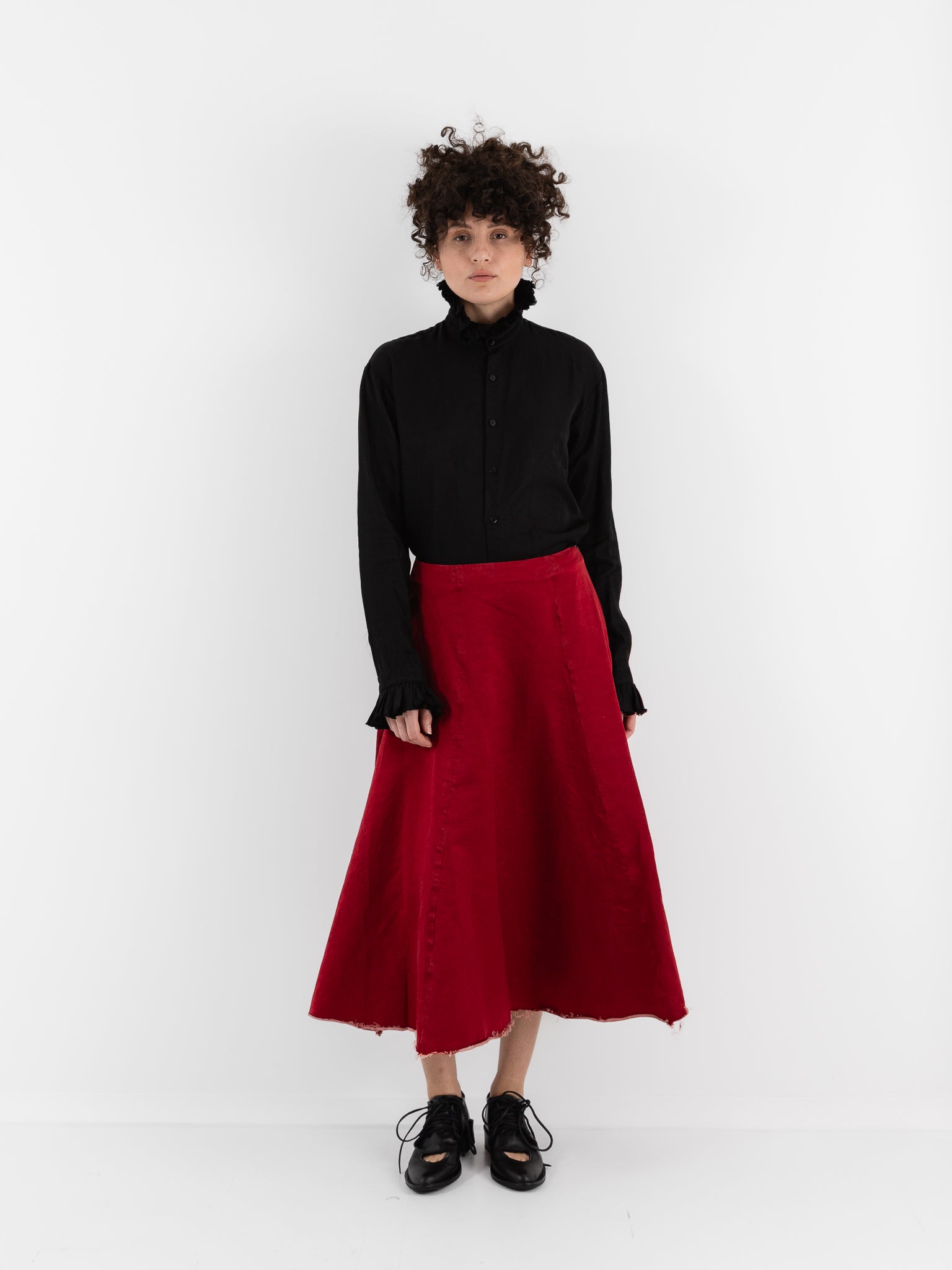 Elena Dawson Tea Skirt, Scarlet - ELENA DAWSON at Worthwhile