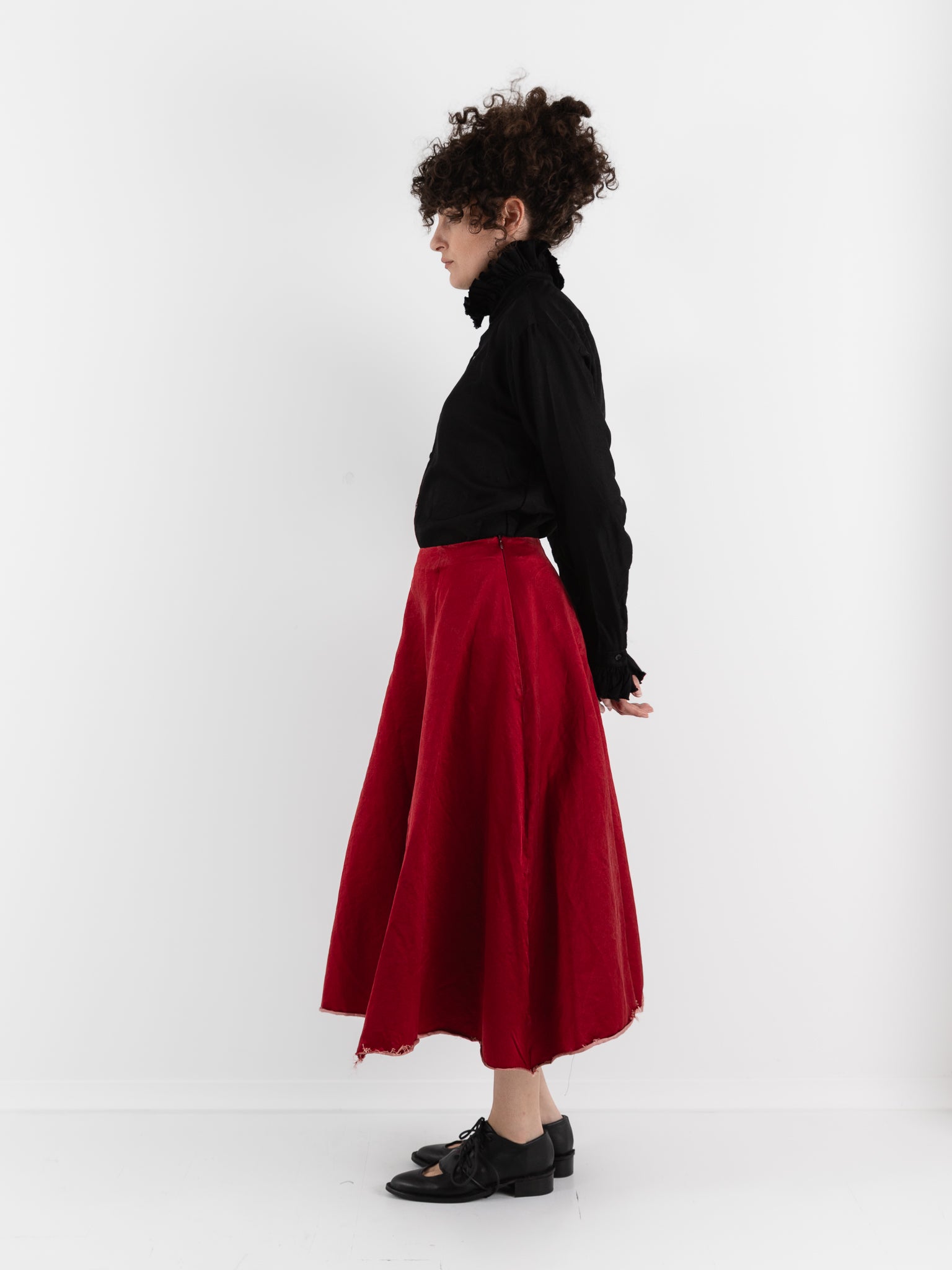Elena Dawson Tea Skirt, Scarlet - ELENA DAWSON at Worthwhile
