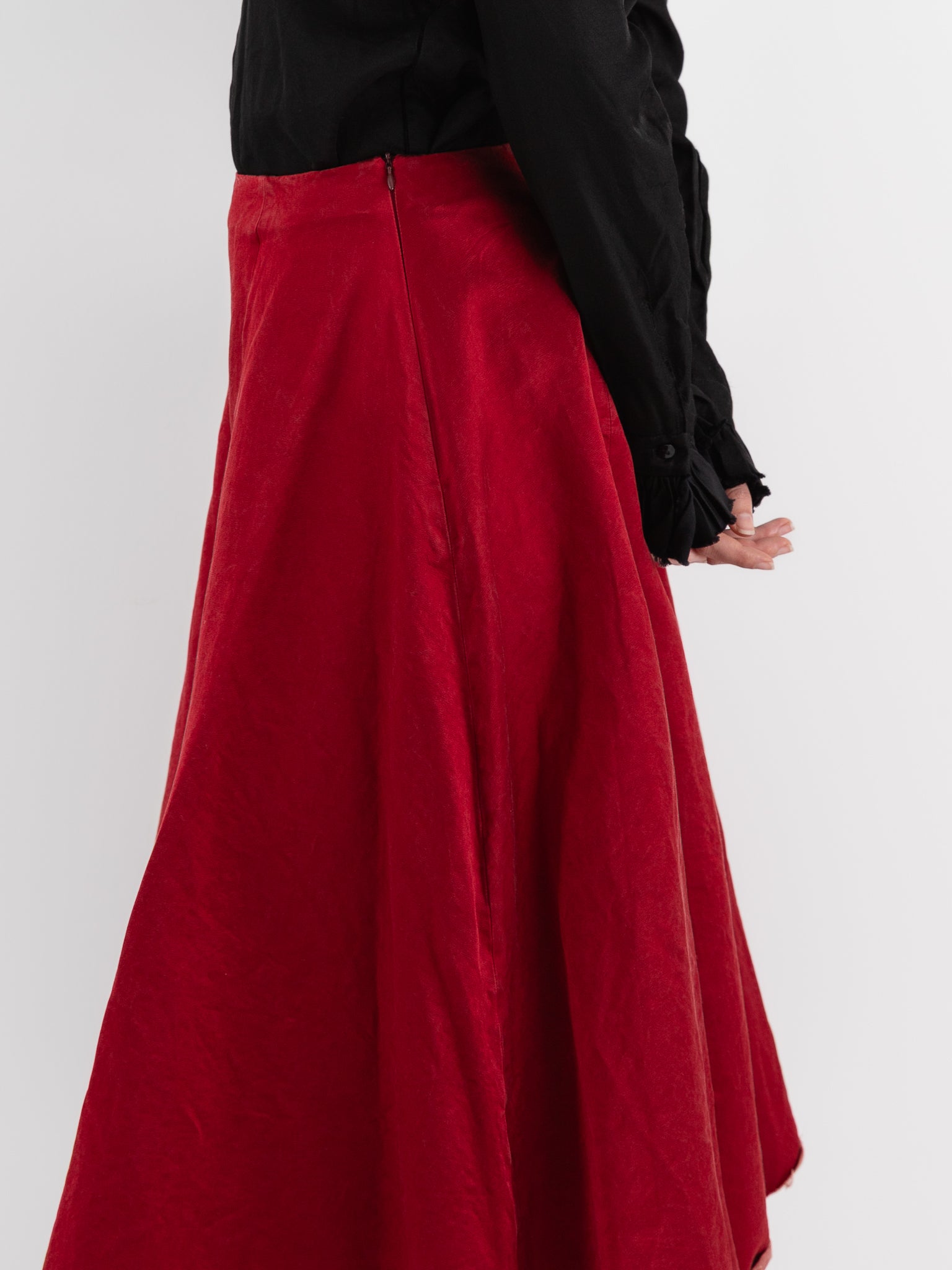 Elena Dawson Tea Skirt, Scarlet - ELENA DAWSON at Worthwhile