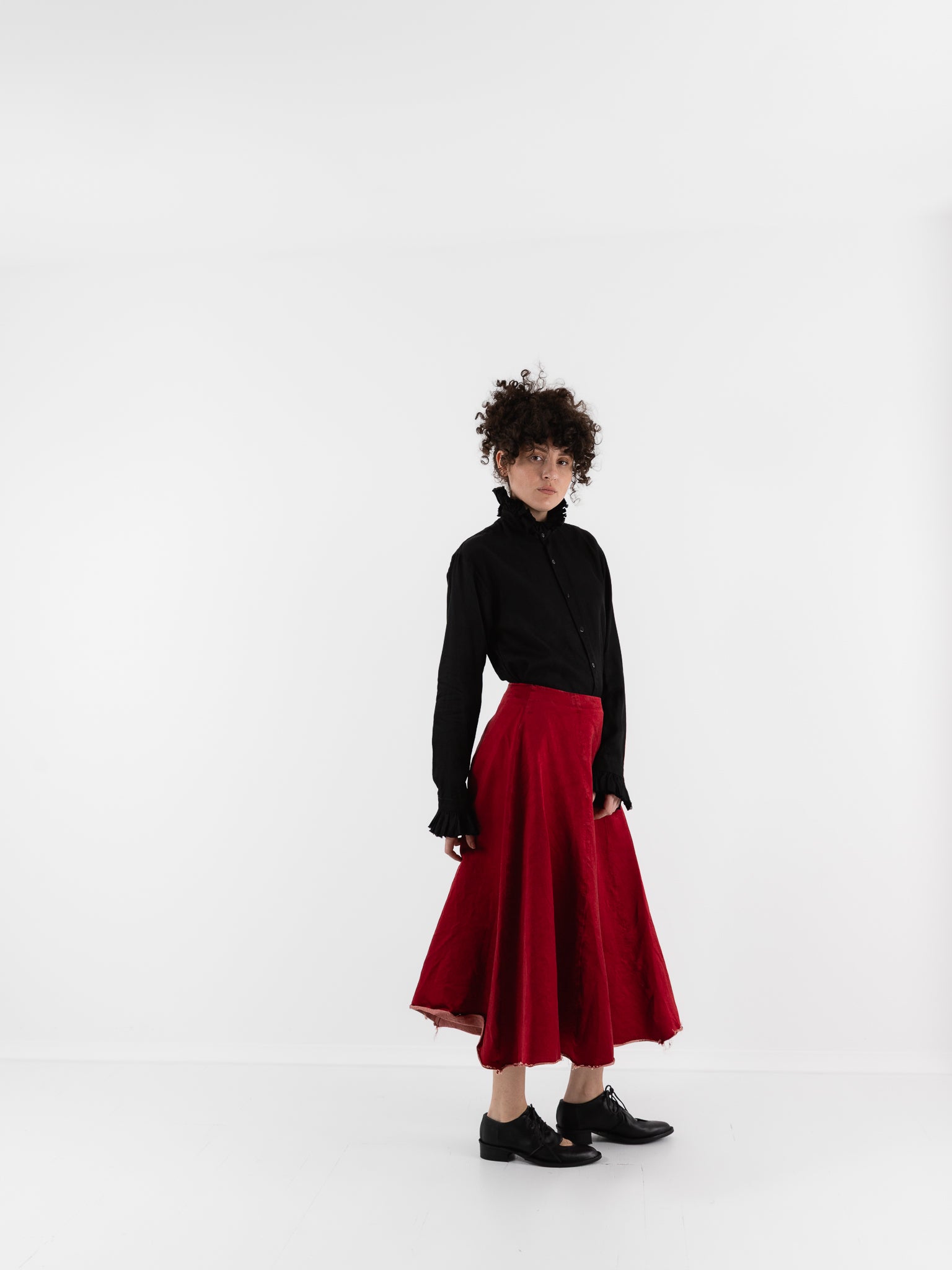 Elena Dawson Tea Skirt, Scarlet - ELENA DAWSON at Worthwhile